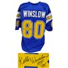 Image 1 : Kellen Winslow Signed Navy Blue Throwback Custom Football Jersey W/HOF 95