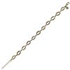 Image 2 : Gold Plated Brass Open Textured Ovals With White CZ Bracelet, 7.5" 1"