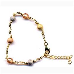 Lazer Ball And Cz Bracelet