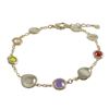 Image 1 : Gold, Multi Colored CZ Bracelet Brass