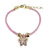 Image 1 : Pink Enamel Butterfly On Pink Cord Bracelet