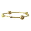 Image 1 : Matte Gold Tone Brass Bangle With Multi Colored Crystals, 55Mm