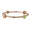 Image 1 : Matte Rose Tone Brass Bangle With Multi Colored Crystals, 55Mm