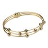 Image 1 : Gold Tone Stainless Steel 3 Row Bracelet With Magnet