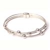 Image 1 : Silver Tone Stainless Steel 3 Row Bracelet With Magnet