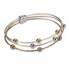 Image 1 : Tri Color Stainless Steel 3 Row Bracelet With Magnet
