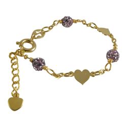 Gold Filled Heart And Ball Bracelet