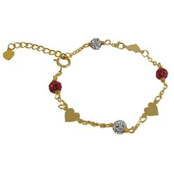 Gold Filled Heart And Ball Bracelet