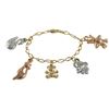 Image 1 : Brass Tri Color Animal Charm Bracelet, 7.5