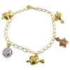 Image 1 : Gold Filled Tri Color Charm Bracelet