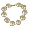Image 1 : Two Tone Brass 14Mm Circles With CZ Bracelet, 7.25