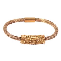 Gold Stainless Steel Mesh Magnet Bracelet