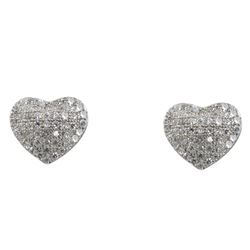 Sterling Silver Micro Pave CZ Heart Earrings