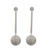 Image 1 : Sterling Silver CZ Ball On CZ Stick Post Earrings-57M Long