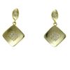 Image 1 : Matte Gold Plated Sterling Silver CZ Post Earrings-Short
