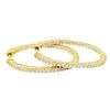 Image 1 : Gold Plated Sterling Silver Oval CZ Hoop Earrings