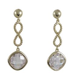 GD Wht CZ Earrings