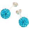 Image 1 : Sterling Silver Aqua Crystal 6Mm Post Earrings