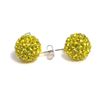 Image 1 : Sterling Silver Yellow Crystal 6Mm Post Earrings