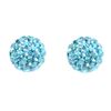 Image 1 : Sterling Silver Aqua Crystal 8Mm Post Earrings