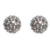 Image 1 : Sterling Silver Grey Crystal 8Mm Post Earrings
