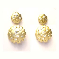 GD-Matte CZ Post Earrings