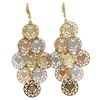 Image 1 : Brass Tri Color Heart Dangling Earrings