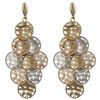 Image 1 : Brass Tri Color Dangling Circles Earrings