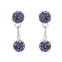 Sterling Silver All 6Mm Crystal Balls Earrings