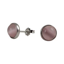 Sterling Silver Pink Stud Earring