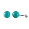 Image 1 : Turquoise 8Mm Ball On Sterling Silver Post Earrings