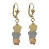 Image 1 : Gold Layered Tri Color Flowers Dangle Lever Back Earrings-45M