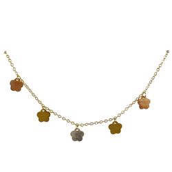 Gold Filled Tri Color Flower Necklace