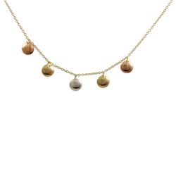 Gold Filled Tri Color Circle Necklace