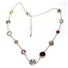 Image 1 : Multi Color CZ Gold Tone Brass Necklace 16 2