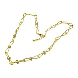 Gold Plated Link Necklace With Czs