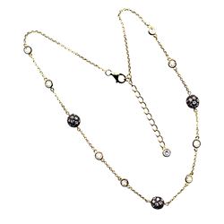 Black CZ Ball Necklace