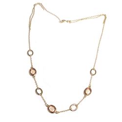 Gold/Champagne CZ Circle Necklace