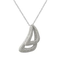 Sterling Silver Triangular Shaped CZ Pendant