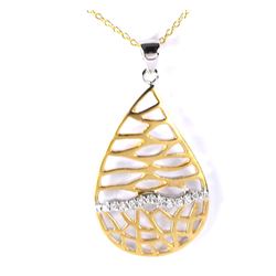 Two Tone White CZ Pendant