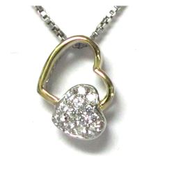 Sterling Silver-TT-Heart CZ Pendant