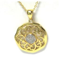 Vermail Sterling Silver-CZ Pendant