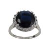 Image 1 : Sterling Silver Sapphire (Spinel Blue) Round CZ Ring