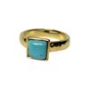 Image 1 : Brass Square Turq CZ Ring