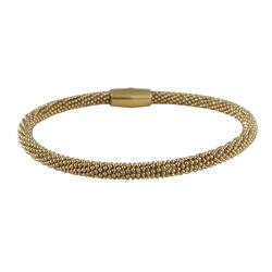 Gold Over Stainless Steel Mesh Magnet Bangle Bracelet- 7