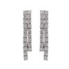Image 1 : Rhodium Plated Sterling Silver Two Row CZ Post Earrings, 1.26"