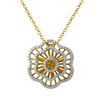 Image 1 : Sterling Silver Two Tone Flower Pendant