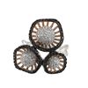 Image 1 : Rose & Black Over Sterling Silver Three Circle Ring Size 6