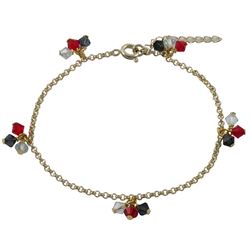 Montana Combination 4Mm Swarovski Beads On Gold Plated Brass Chain Bracelet, 5" 1"