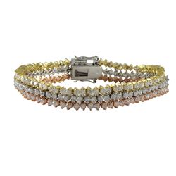 TRI-CZ 3 Row Bracelet 7